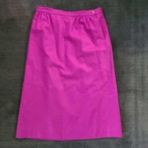 Pendleton 100% Virgin‎ Wool Fuchsia Midi Skirt Barbiecore Pink Winter Old Money